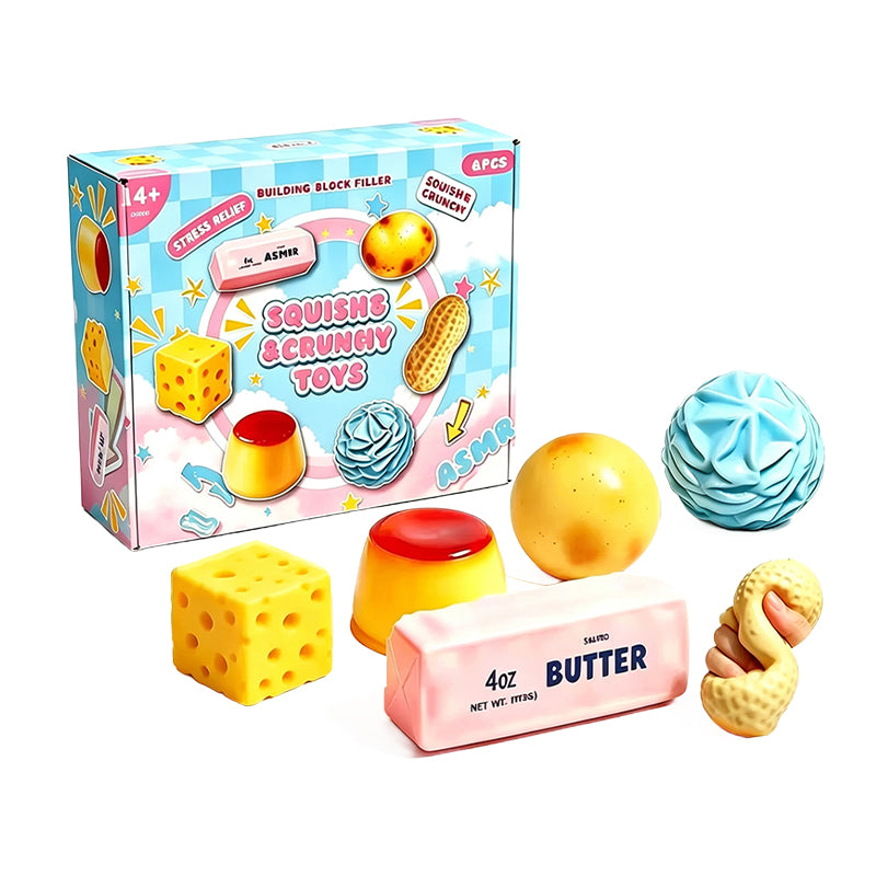 6‑Piece Set Crunchy ASMR Sensory Fidget Balls