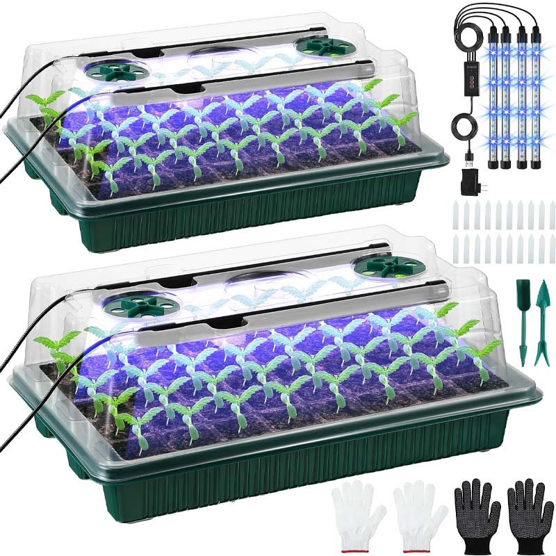 2 Pack Seed Starter Tray with Grow Light