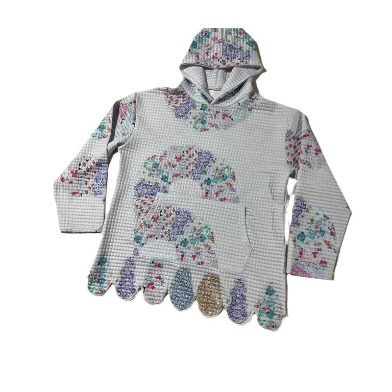 Women's Fashion Waffle print hoodie