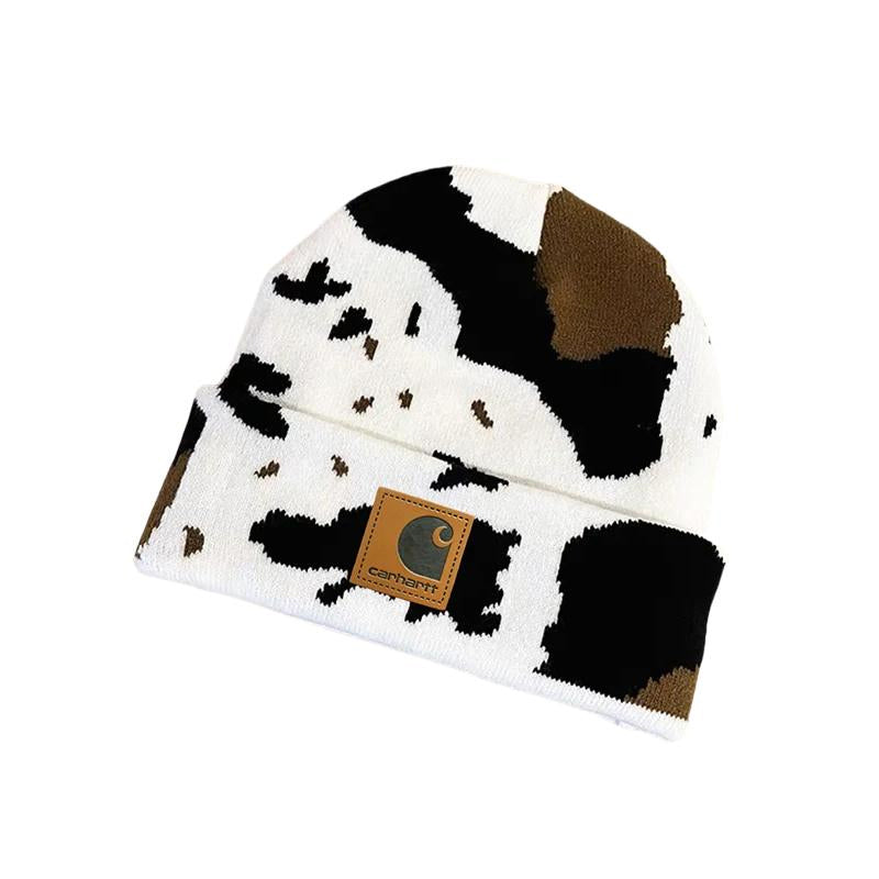 Cow pattern beanie