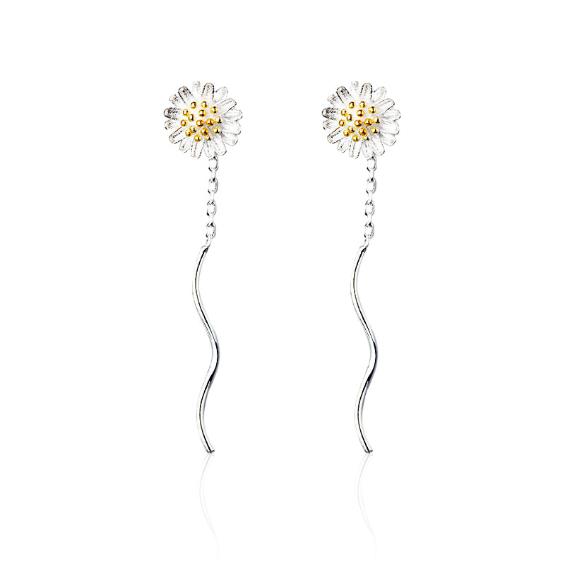 Sweet Daisy Wave Threader Earrings