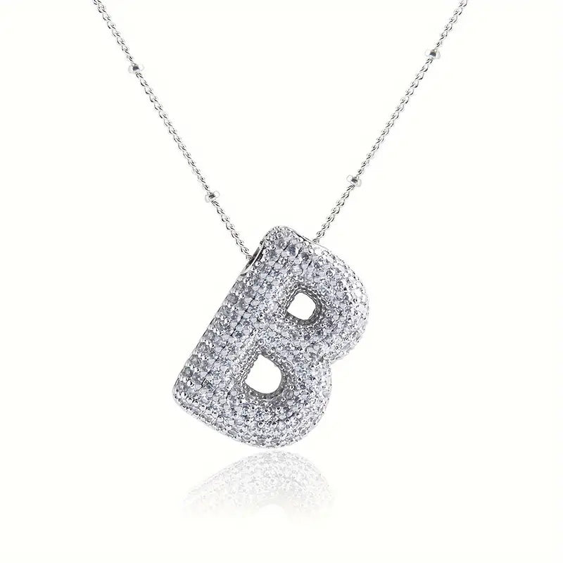 Alphabet Diamond Pendant Necklace