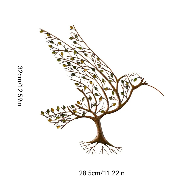 Hummingbird & Twig Metal Wall Decor