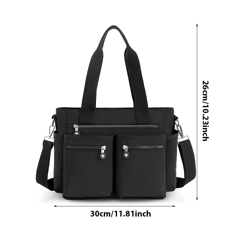 Double Pocket Tote Shoulder Bag