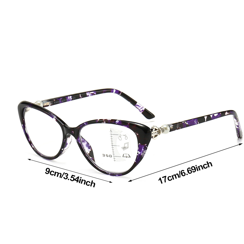 Fashionable women's cat-eye zoom HD anti-blue light reading glasses