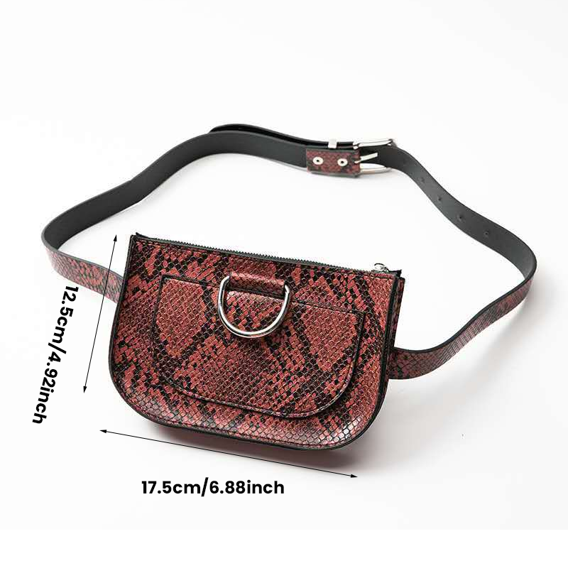 Snake Print Half Round Waist Bag