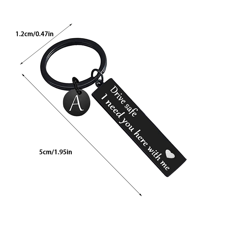 Drive safe black keychain