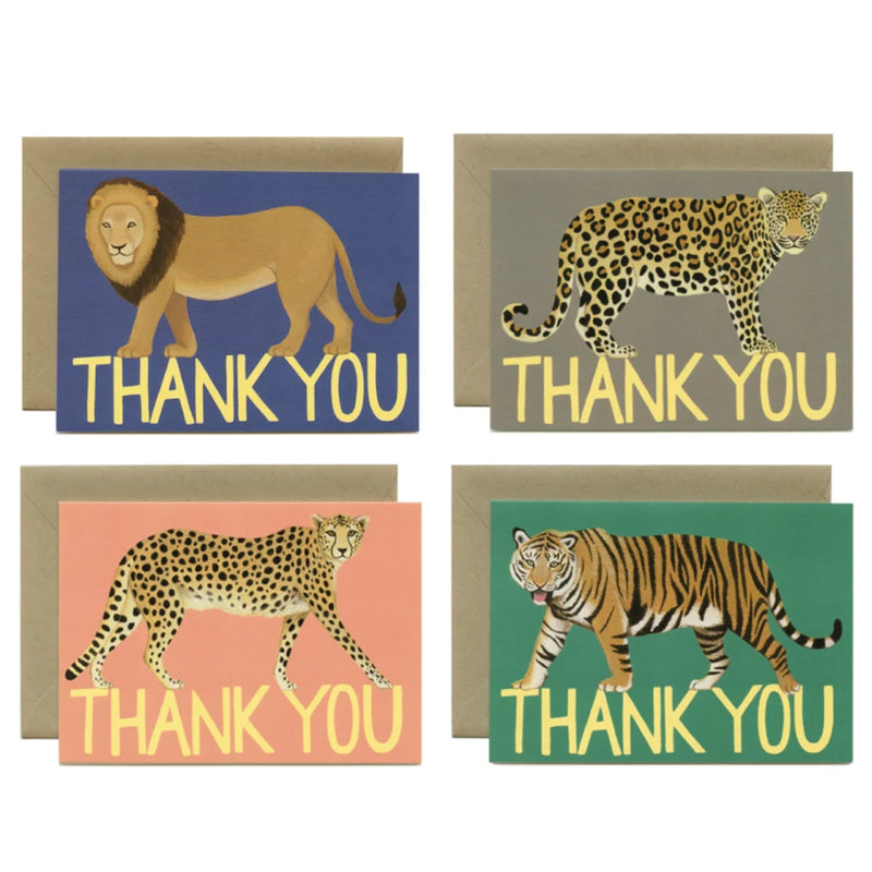 Big Cat Variety Thank You Card Set(4 Pcs)