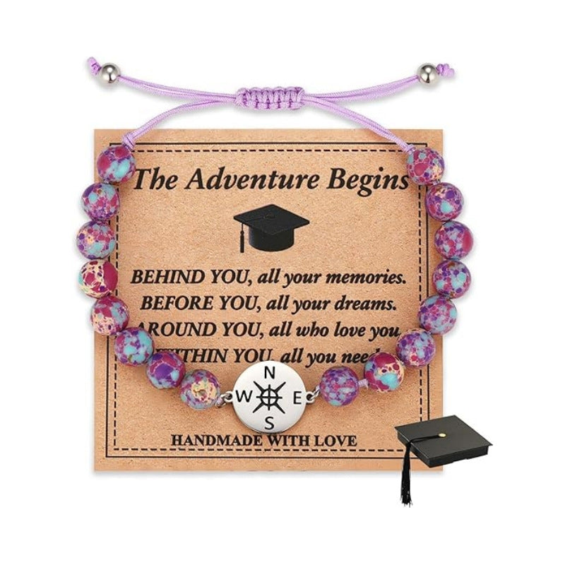 Inspirational compass bracelet graduation gift