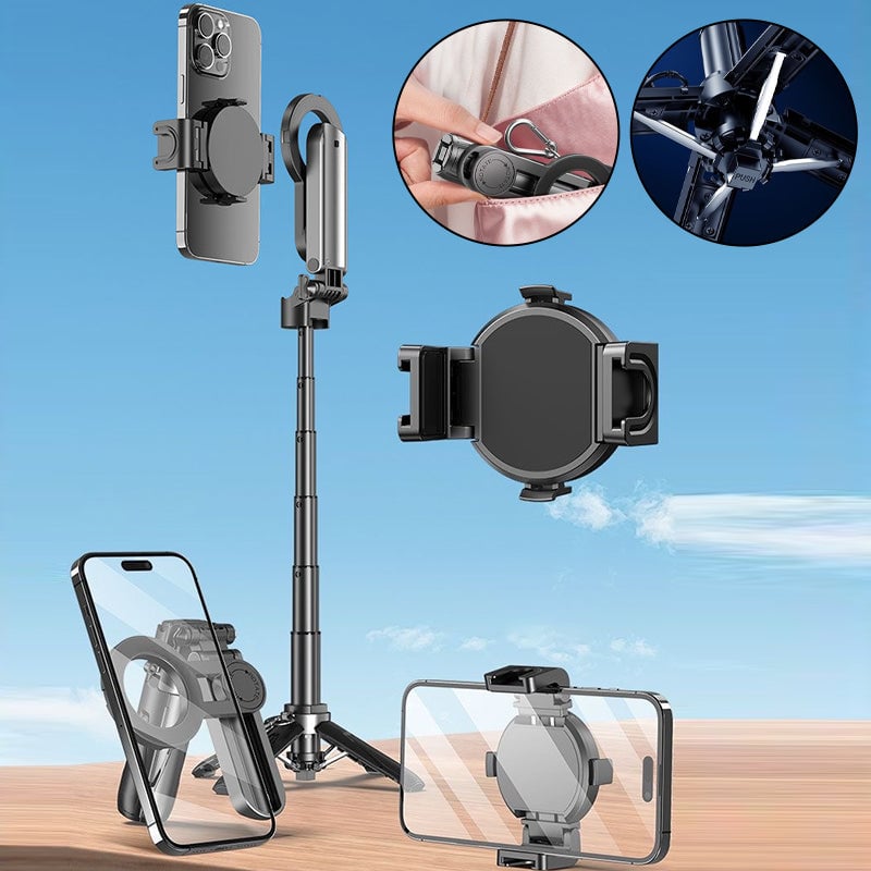 Portable magnetic selfie stick