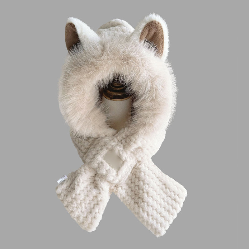 Cute Fox Ears 2-in-1 Hat and Scarf