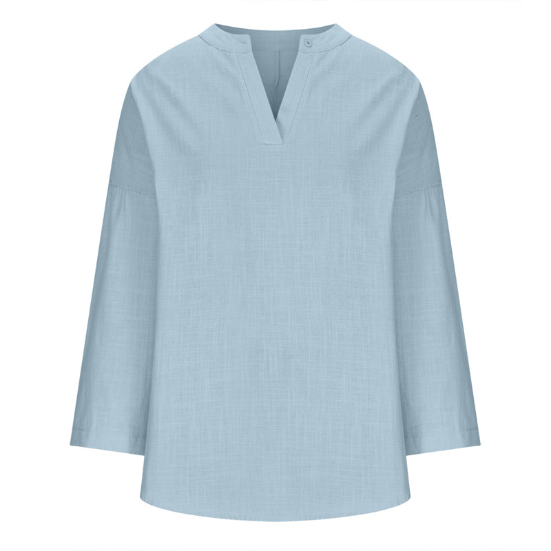 Solid Color Long Sleeve Casual Shirt Blouse