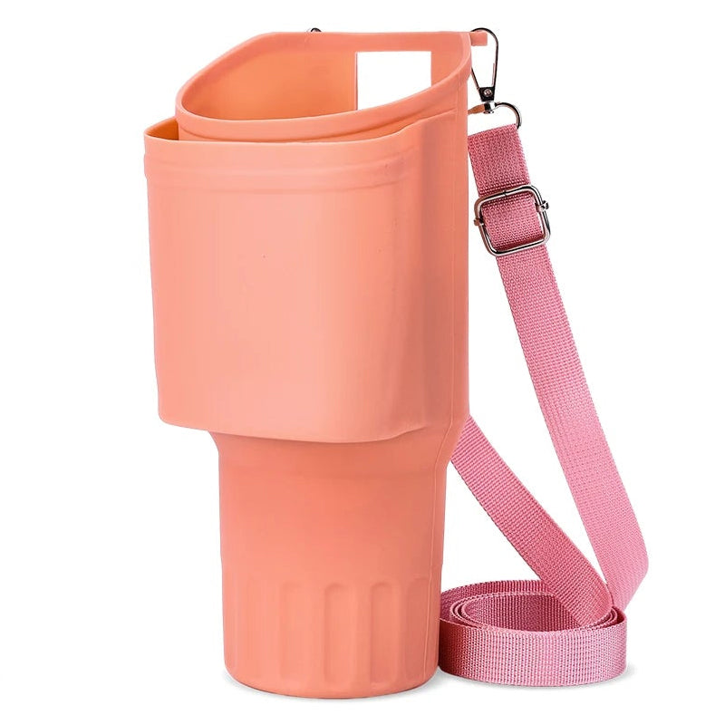 Thermos Cup Silicone Holder Phone Storage Bag With Lanyard