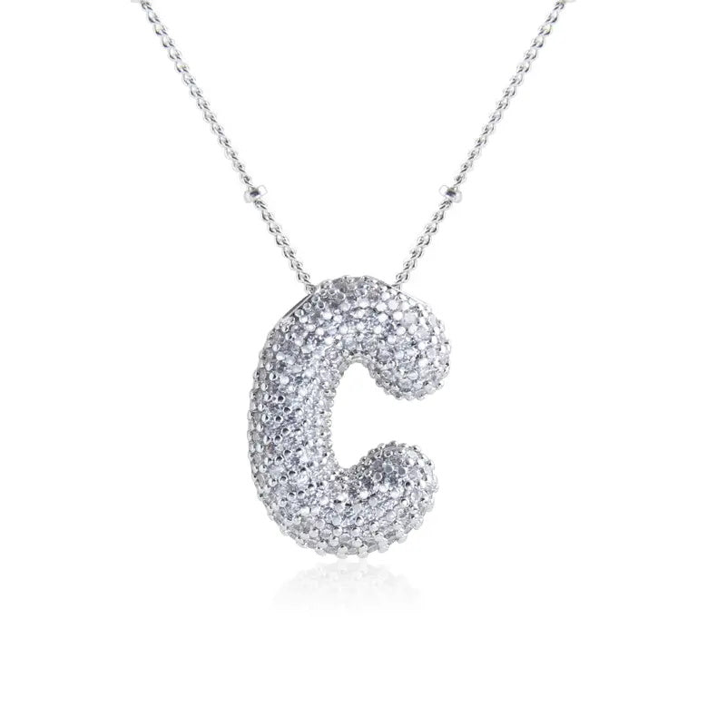 Alphabet Diamond Pendant Necklace