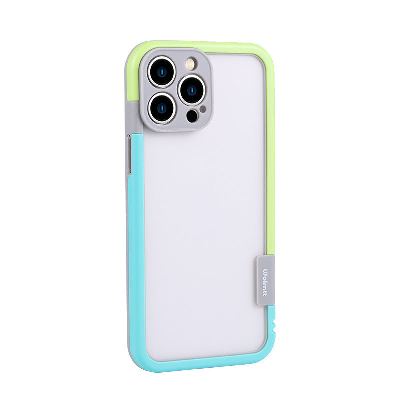 Phone case with colour-blocking frame