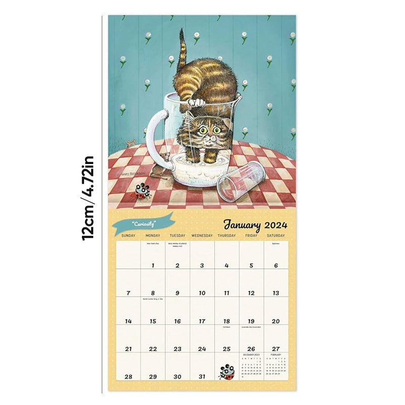 Cats Monthly Wall Calendar