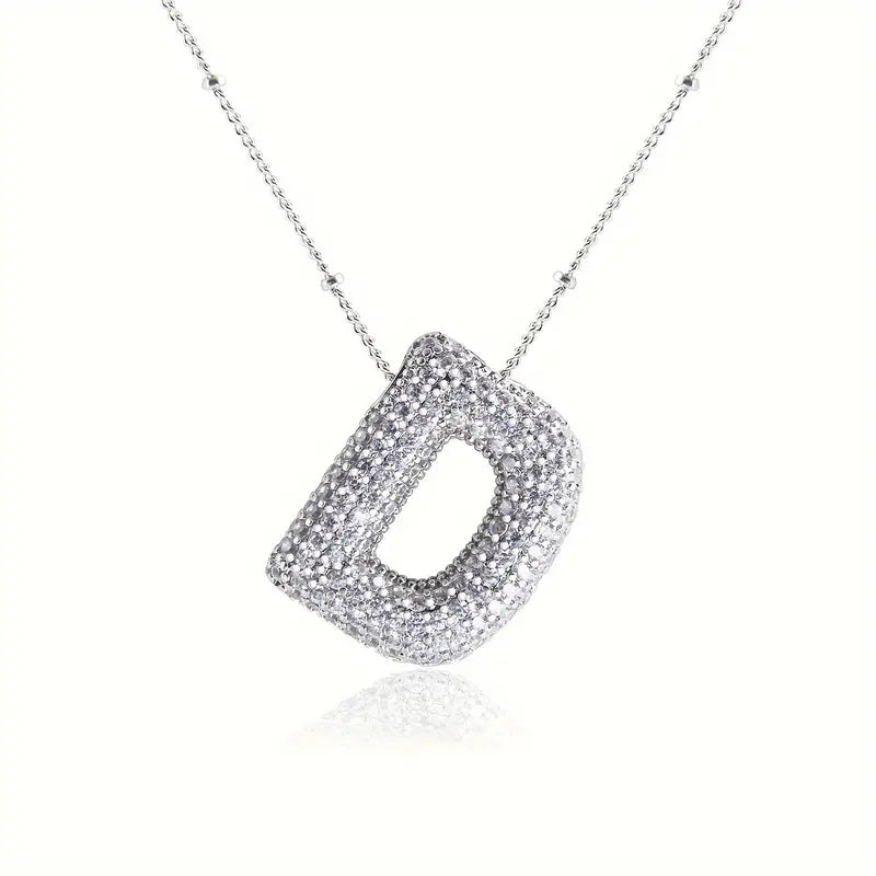 Alphabet Diamond Pendant Necklace