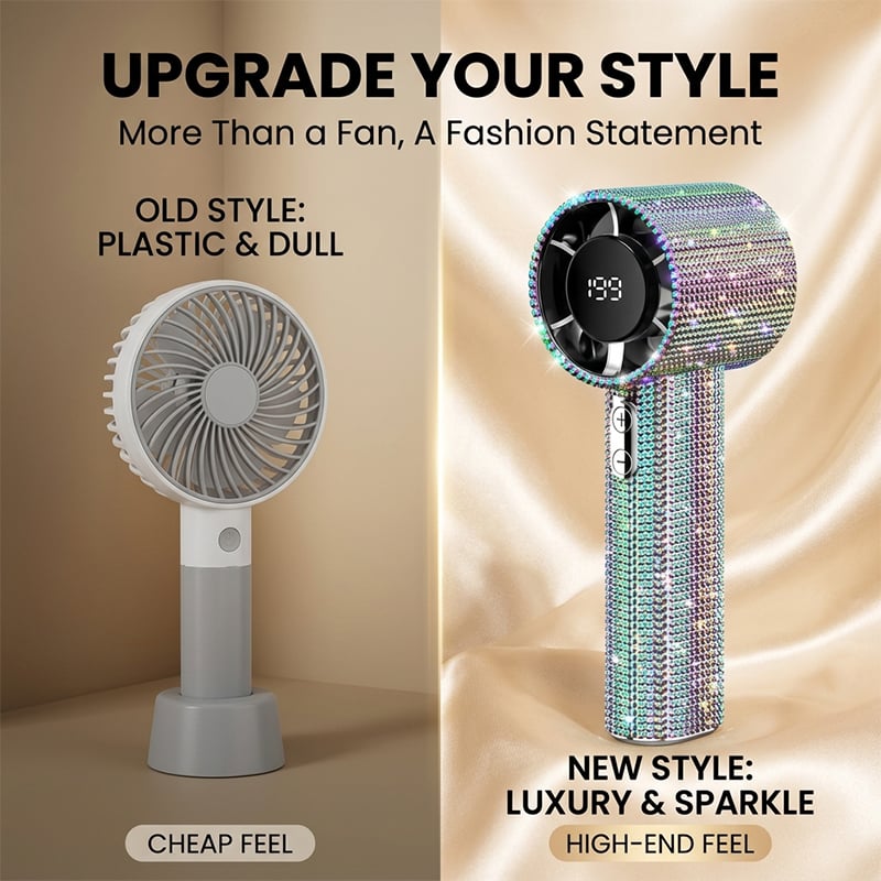 Diamond Edition Digital Display Handheld Fan