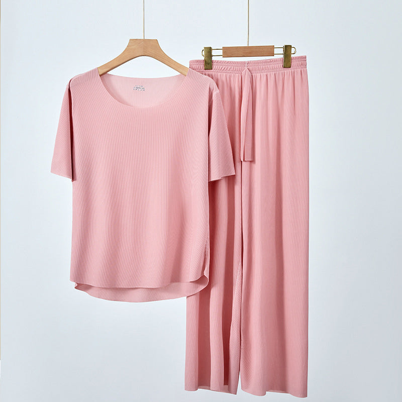 Soft Comfortable Ice Silk Short Sleeve