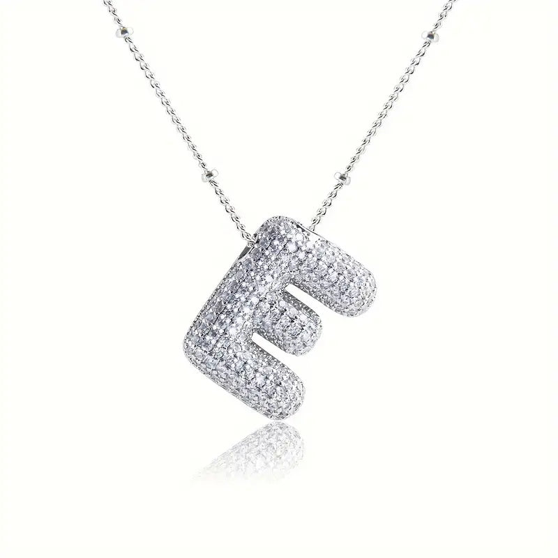 Alphabet Diamond Pendant Necklace