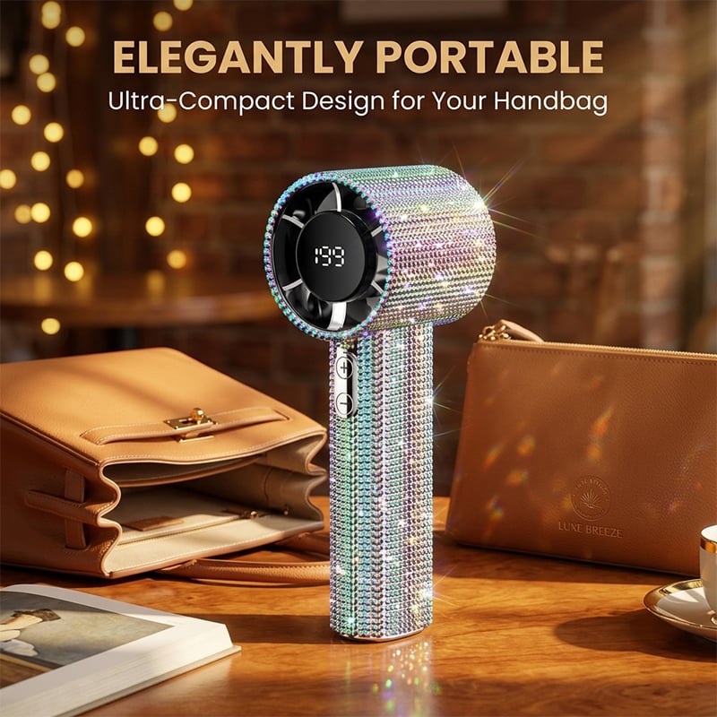 Diamond Edition Digital Display Handheld Fan