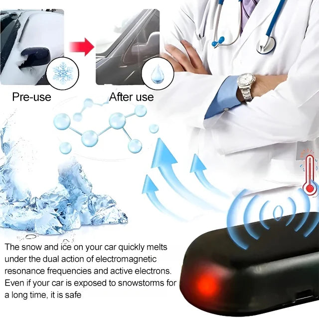 Electromagnetic wave antifreeze and snow removal device