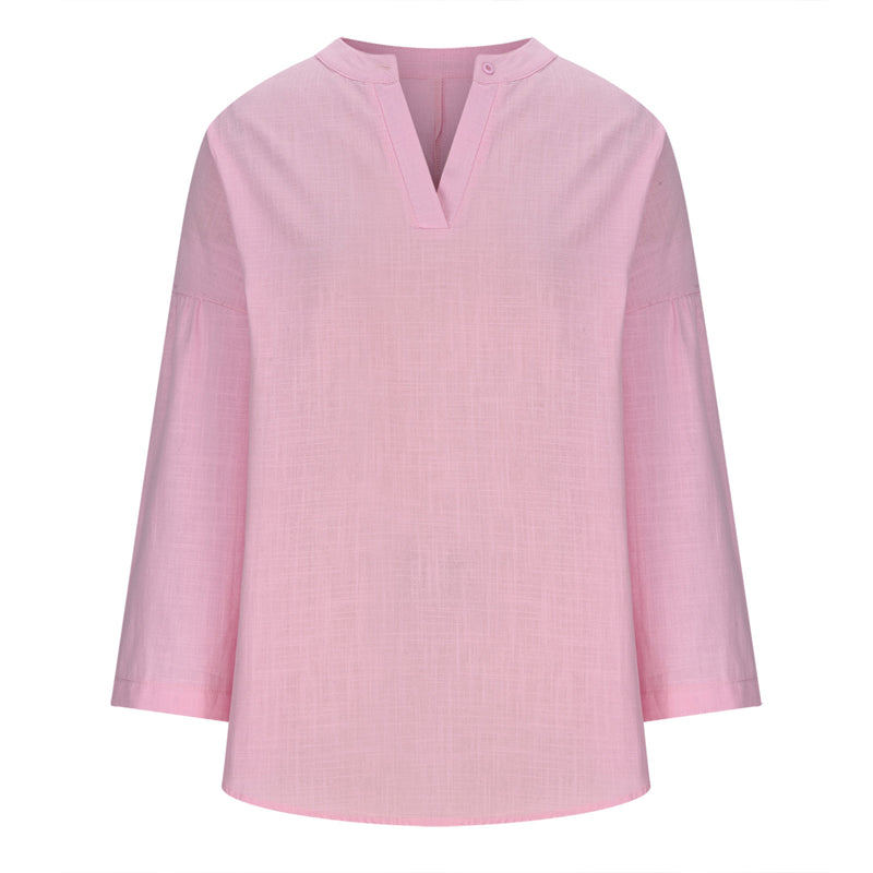 Solid Color Long Sleeve Casual Shirt Blouse