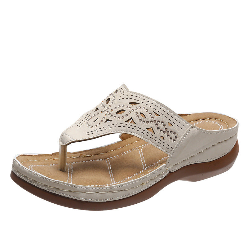Cut-out Rhinestone Sandals