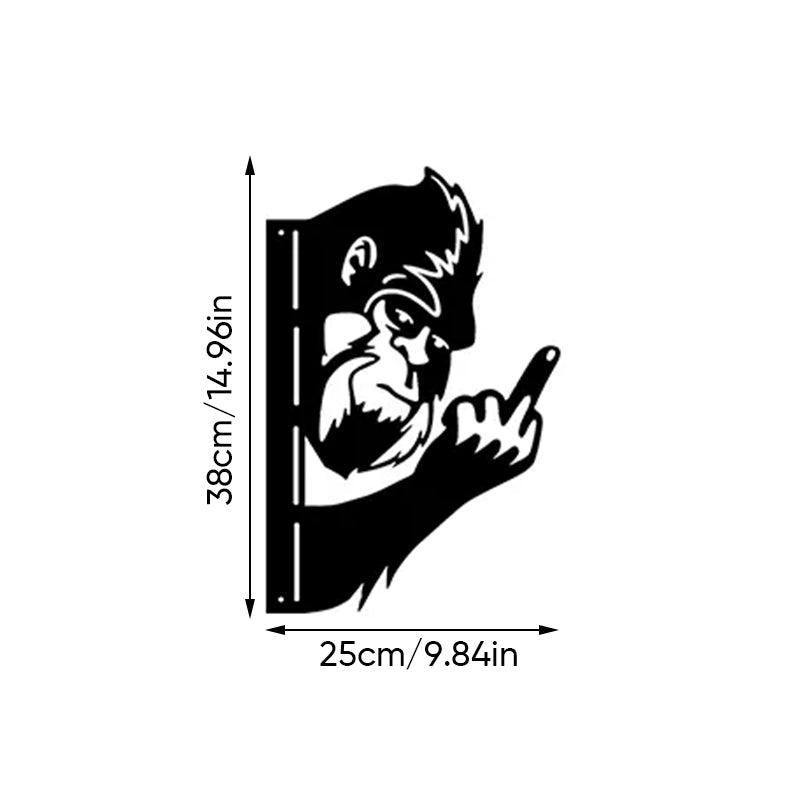 Peek a Boo Flipping Off Metal Sign – Peeping Animal Wall Art