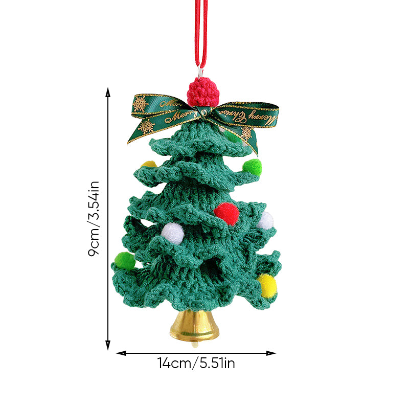 Car Christmas Decorations Hanging Crochet Mini Christmas Tree Pendant