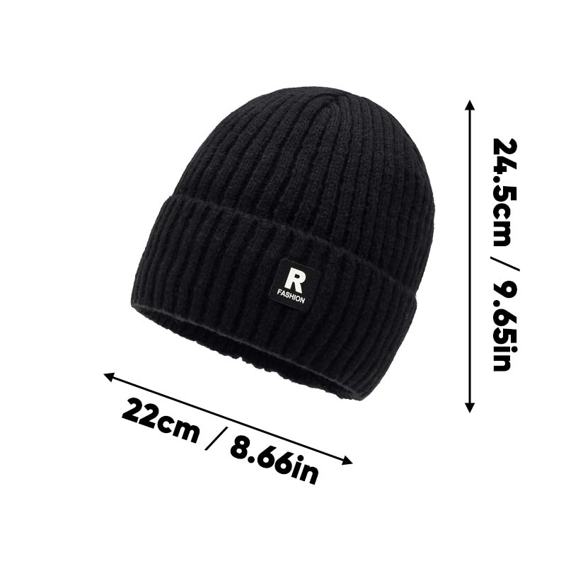 Fleece-lined knit hat for men