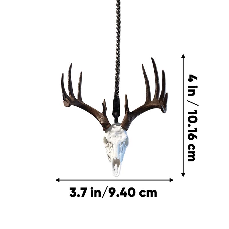 Whitetail Deer Skull Rearview Mirror Hanger