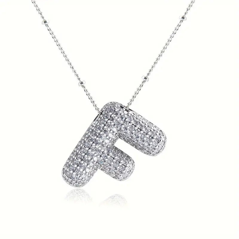 Alphabet Diamond Pendant Necklace