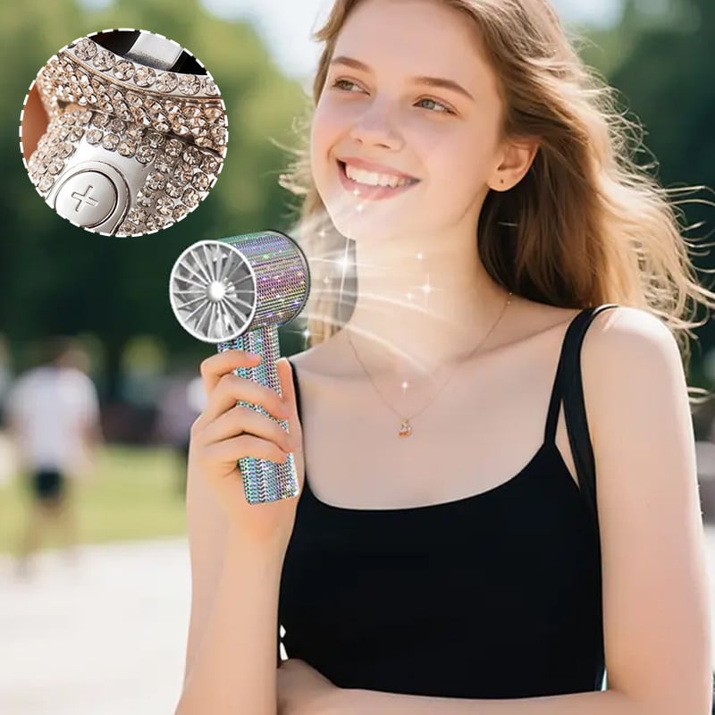 Diamond Edition Digital Display Handheld Fan