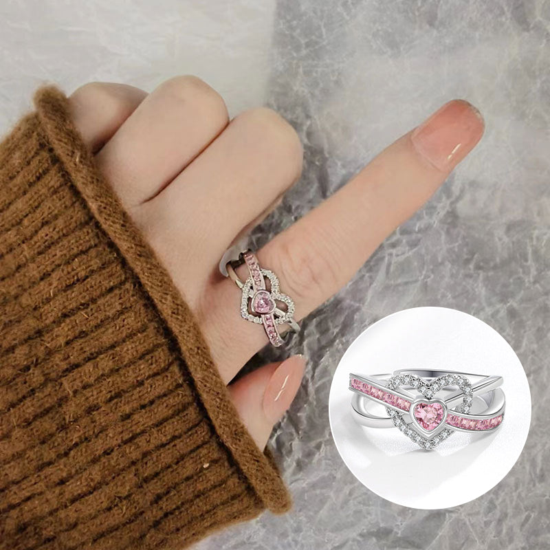 Pink Heart Surround Ring