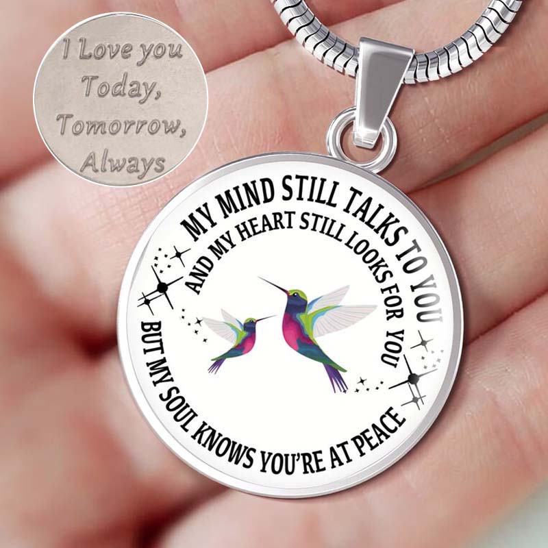 My Mind Still Talks To You Memorial Necklace, In Memory Of Gift