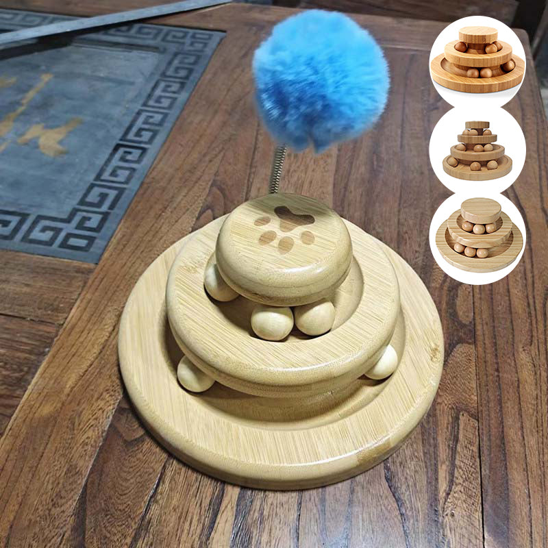 Hand Crafted Interactive Cat Ball Track Tower