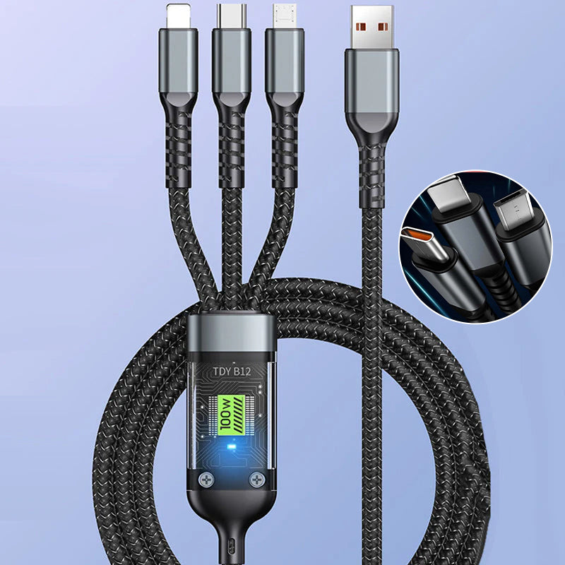 3-in-1 100 Watt Data Cable