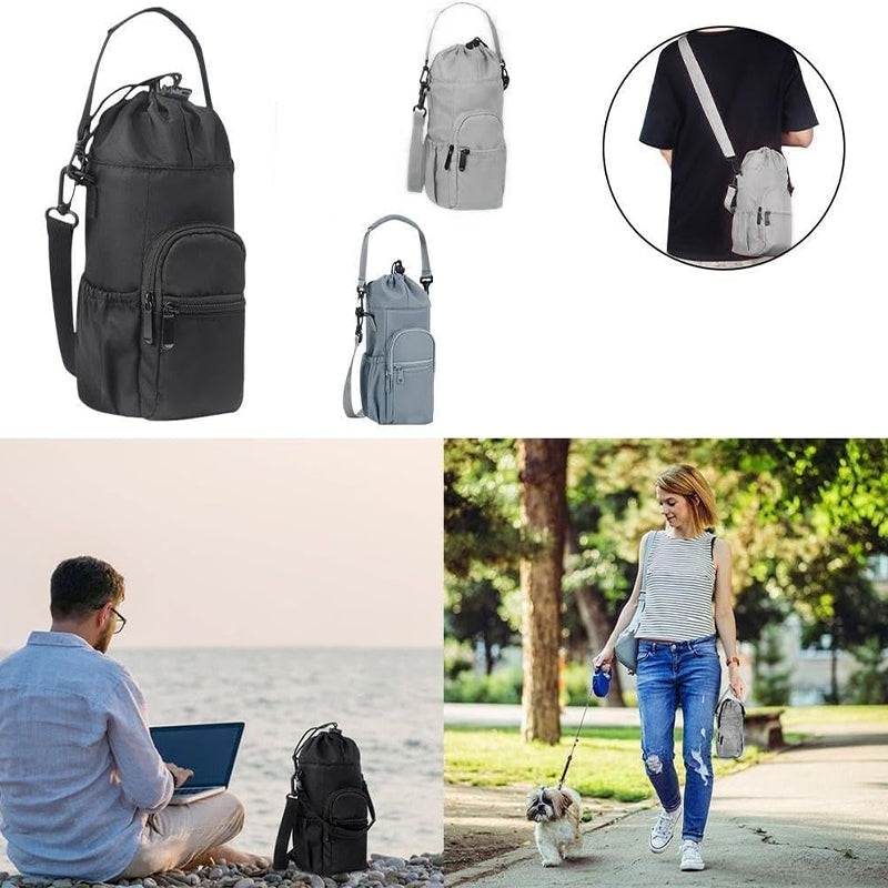 Portable Canvas Water Bottle Bag