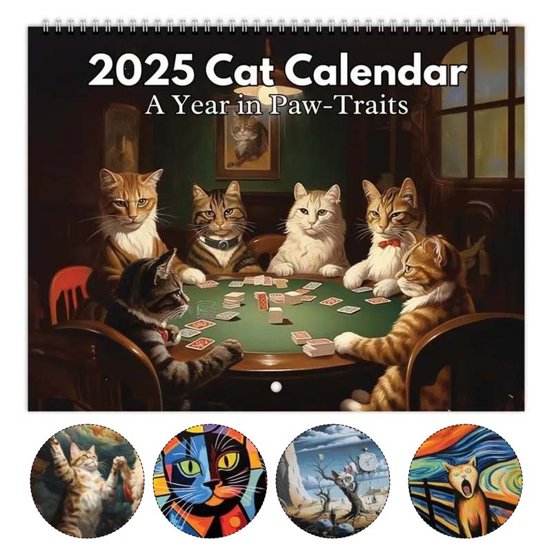 🐱Iconic Cat Art 2025 Calendar - Masterpieces Reimagined