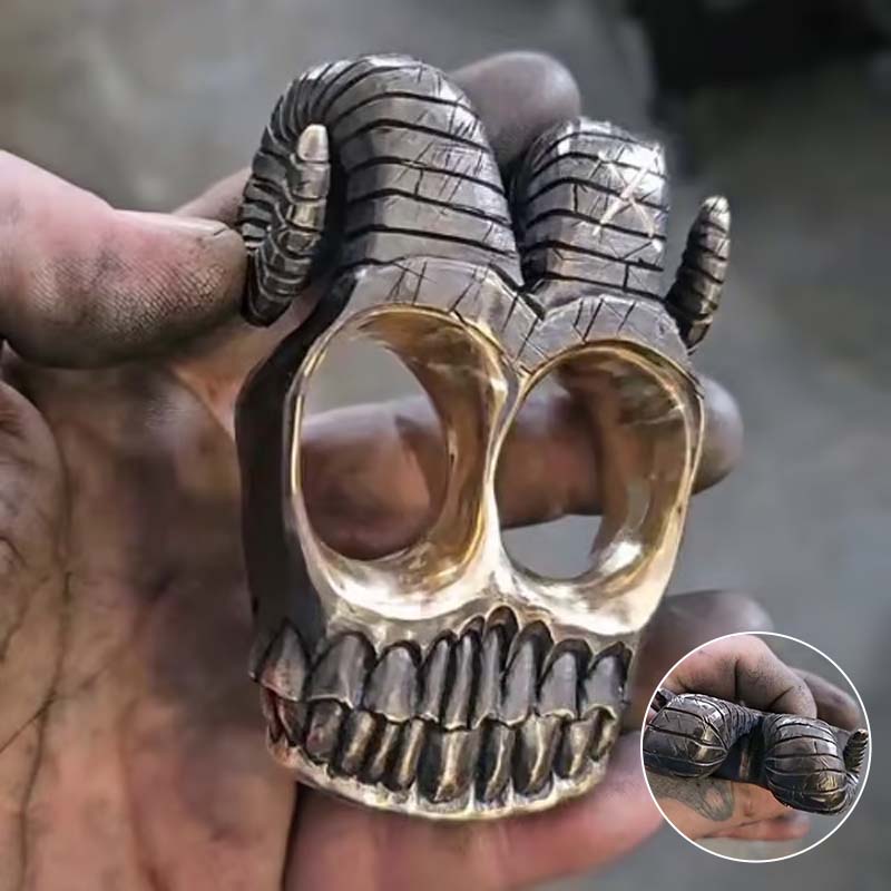 Handmade Ram Horn Skull Knuckles