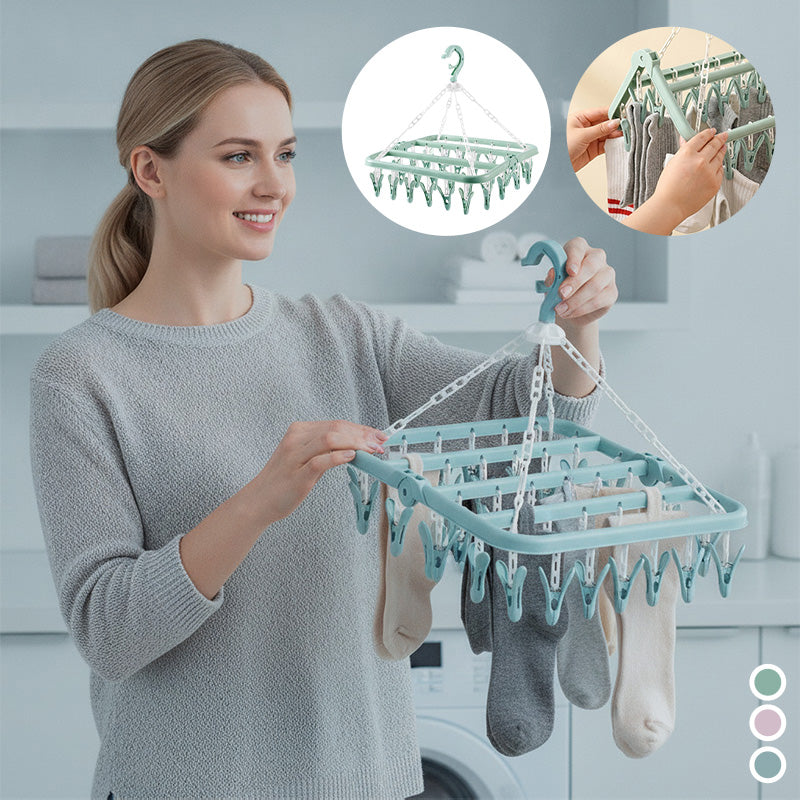Windproof 32-Clip Drying Rack