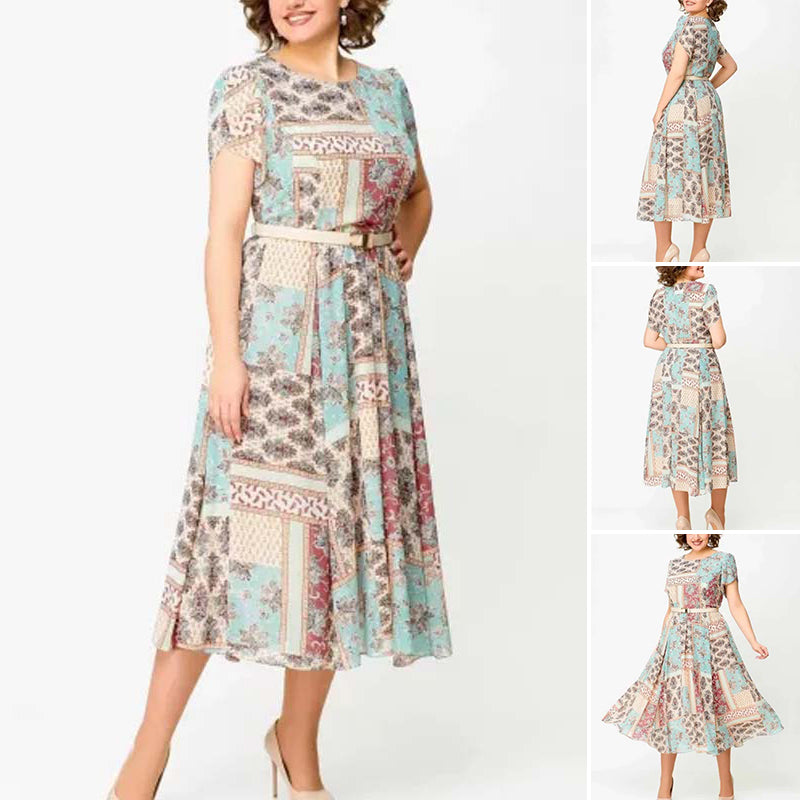 Comfortable and Elegant Patchwork Printed Dress