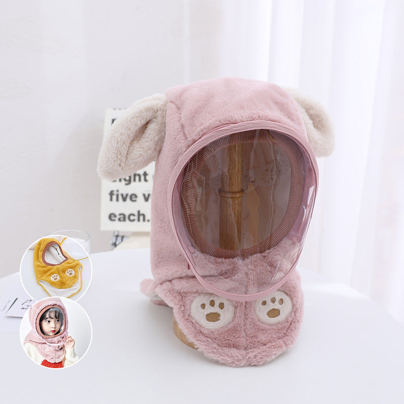 Hooded Fleece Hat with Visor  Wind