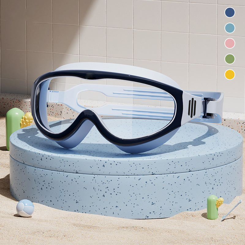 HD Children's Large Frame Waterproof and Anti-fog Swimming Goggles