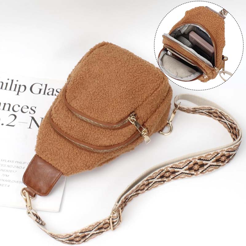 Autumn and winter plush messenger bag