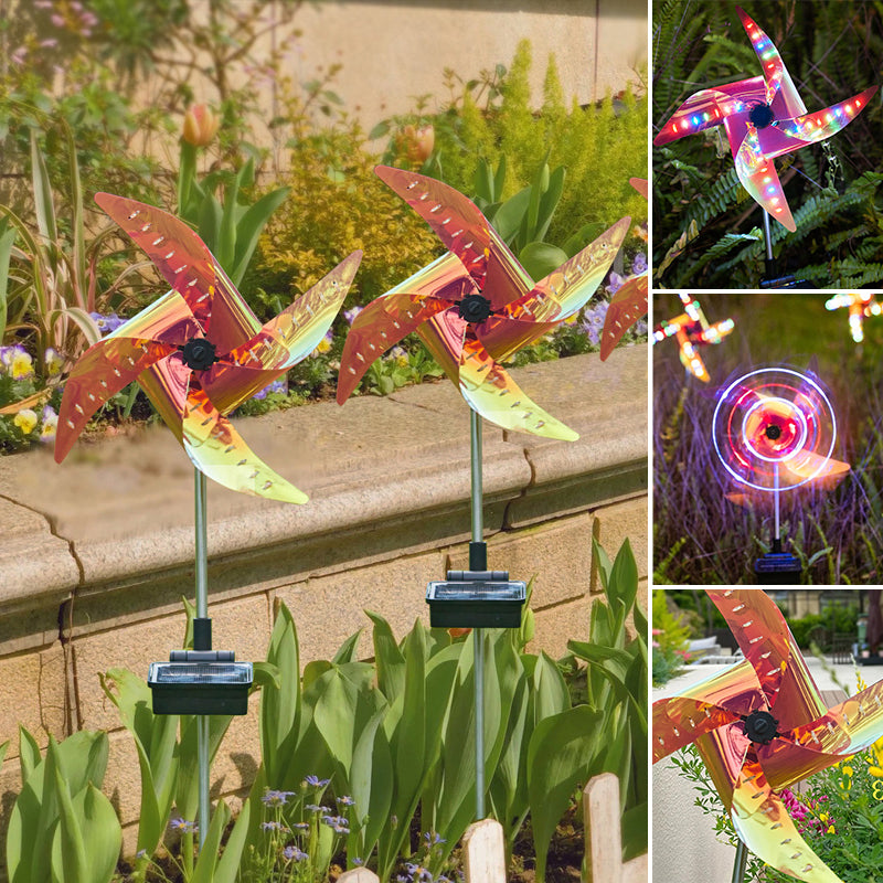 Waterproof Solar Garden Windmill Light