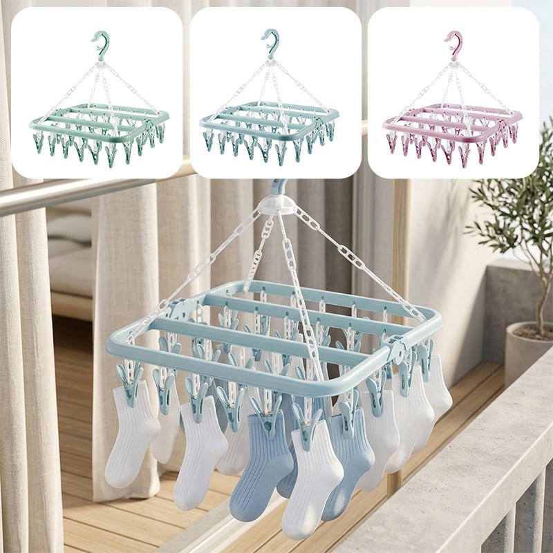 Windproof 32-Clip Drying Rack