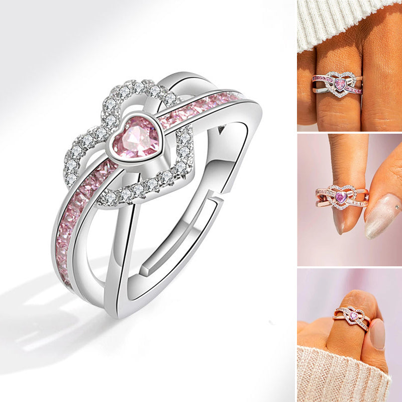 Pink Heart Surround Ring