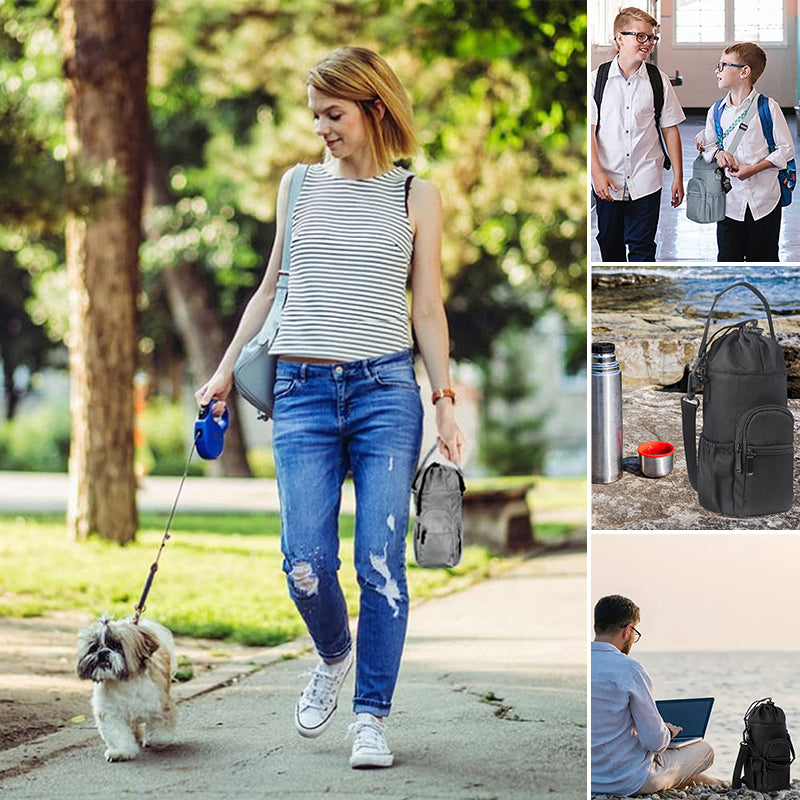 Portable Canvas Water Bottle Bag